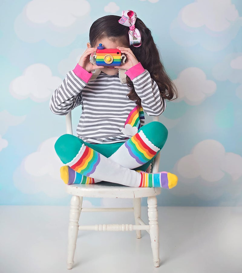 Jefferies Socks Little Girl's Colorful Rainbow Knee High Socks 3 Pair Pack Sockshosiery, Rainbow, X-Small - Image 2
